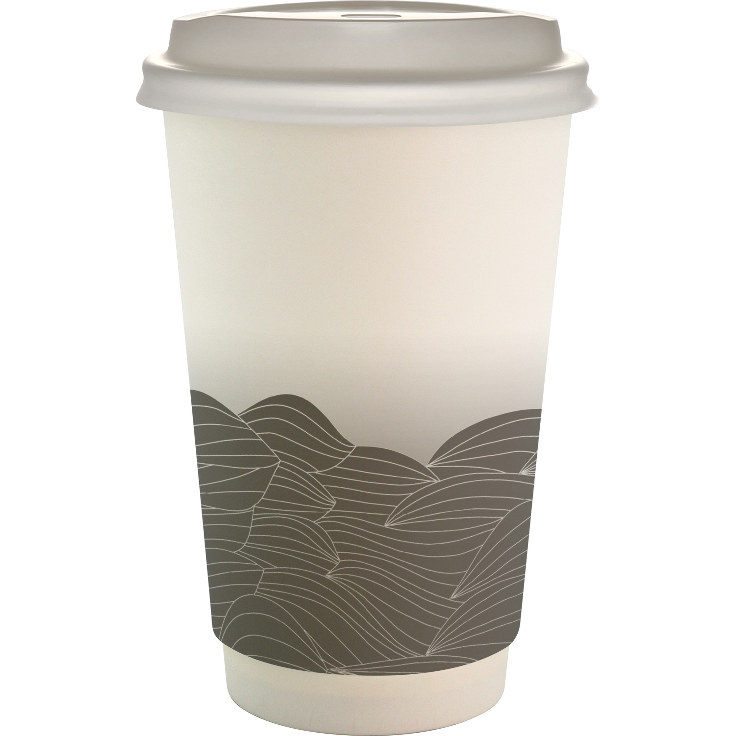 16 oz. Full Color Turbulent Waves Paper Cup With Lid 1