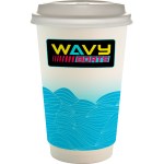 16 oz. Full Color Turbulent Waves Paper Cup With Lid - blue 16 oz. Full Color Turbulent Waves Paper Cup With Lid - blue