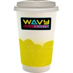 16 oz. Full Color Turbulent Waves Paper Cup With Lid - yellow 16 oz. Full Color Turbulent Waves Paper Cup With Lid - yellow