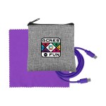 Recycled A+C to C Cable & Cloth Set - Purple Recycled A+C to C Cable & Cloth Set - Purple