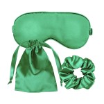 Satiny Scrunchie Sleep Set - Green Blank Satiny Scrunchie Sleep Set - Green Blank