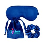 Satiny Scrunchie Sleep Set - Blue Logo Satiny Scrunchie Sleep Set - Blue Logo