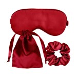 Satiny Scrunchie Sleep Set - Red Blank Satiny Scrunchie Sleep Set - Red Blank