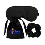 Satiny Scrunchie Sleep Set - Black Logo Satiny Scrunchie Sleep Set - Black Logo