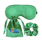 Satiny Scrunchie Sleep Set - Green Logo Satiny Scrunchie Sleep Set - Green Logo