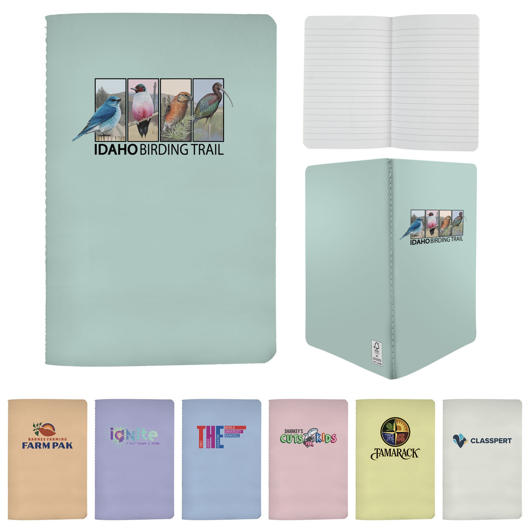 5" x 7" Pastel Sewn Paper Cover Notebook 1