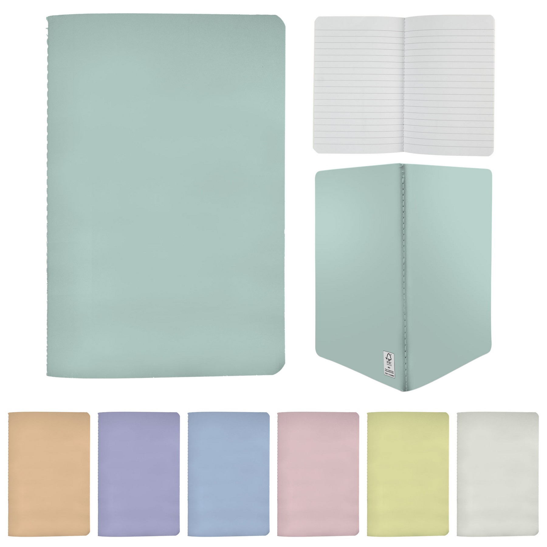 5" x 7" Pastel Sewn Paper Cover Notebook 1