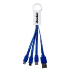 3-In-1 Noodle Charging Cable with Type C USB - Blue 3-In-1 Noodle Charging Cable with Type C USB - Blue