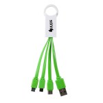 3-In-1 Noodle Charging Cable with Type C USB - Green 3-In-1 Noodle Charging Cable with Type C USB - Green