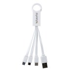 3-In-1 Noodle Charging Cable with Type C USB - White 3-In-1 Noodle Charging Cable with Type C USB - White