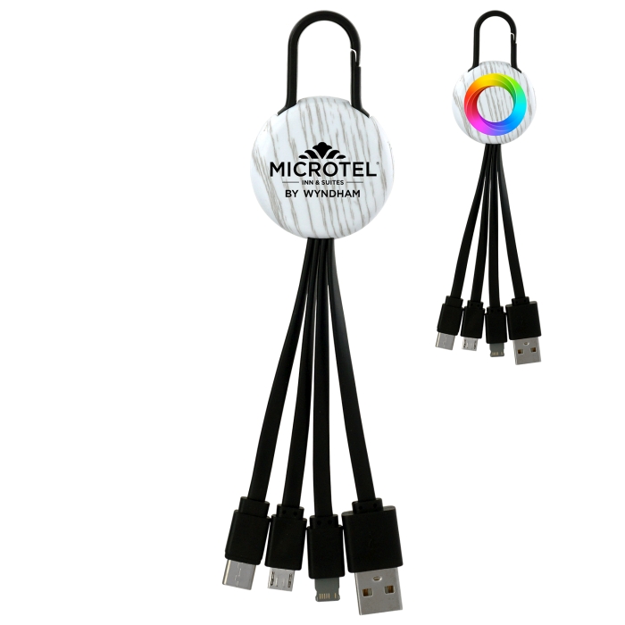 White Wood Clip 3 in 1 Charging Cable 1 White Wood Clip 3 in 1 Charging Cable 1