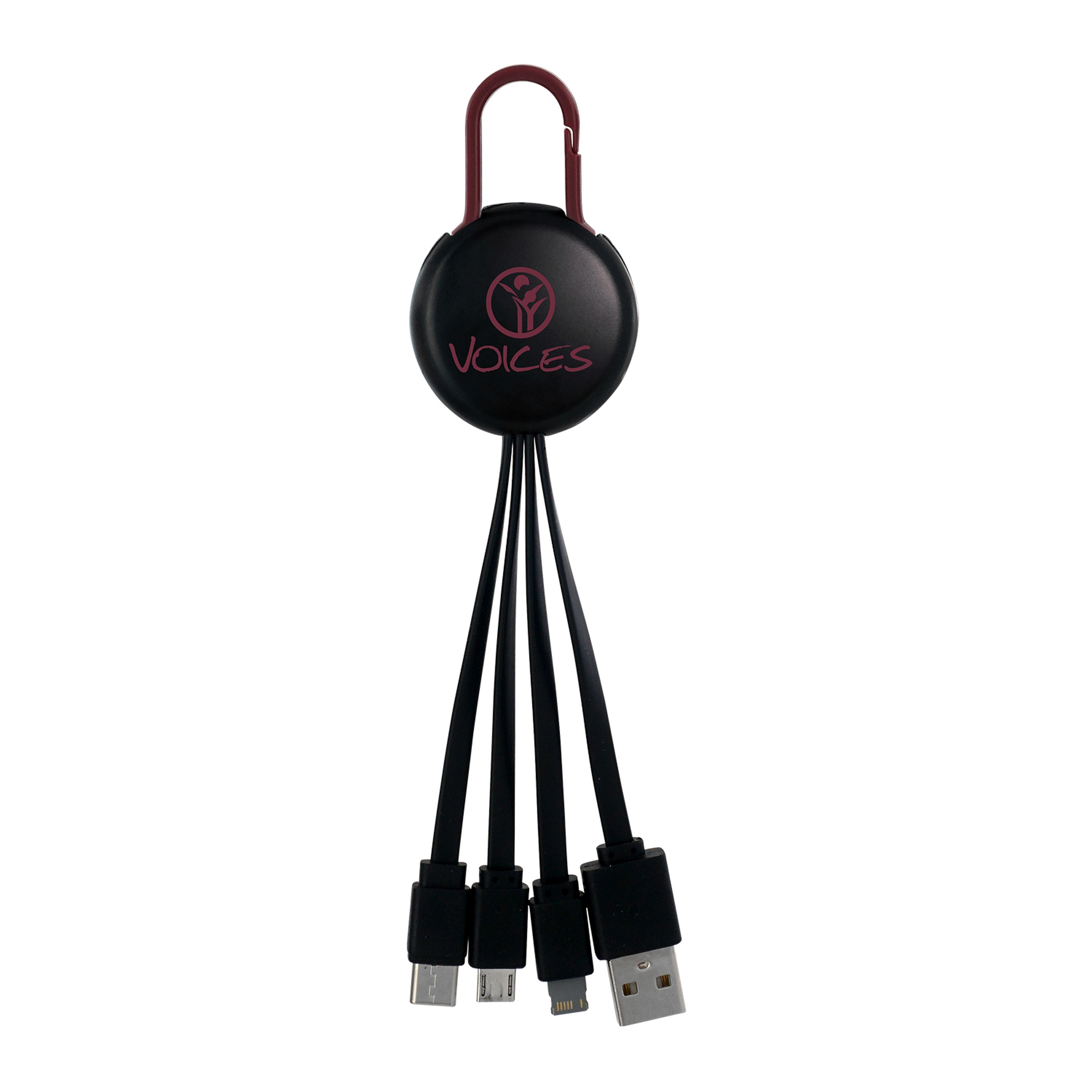 Black Colorful Clip 3" 1 Charging Cable 1