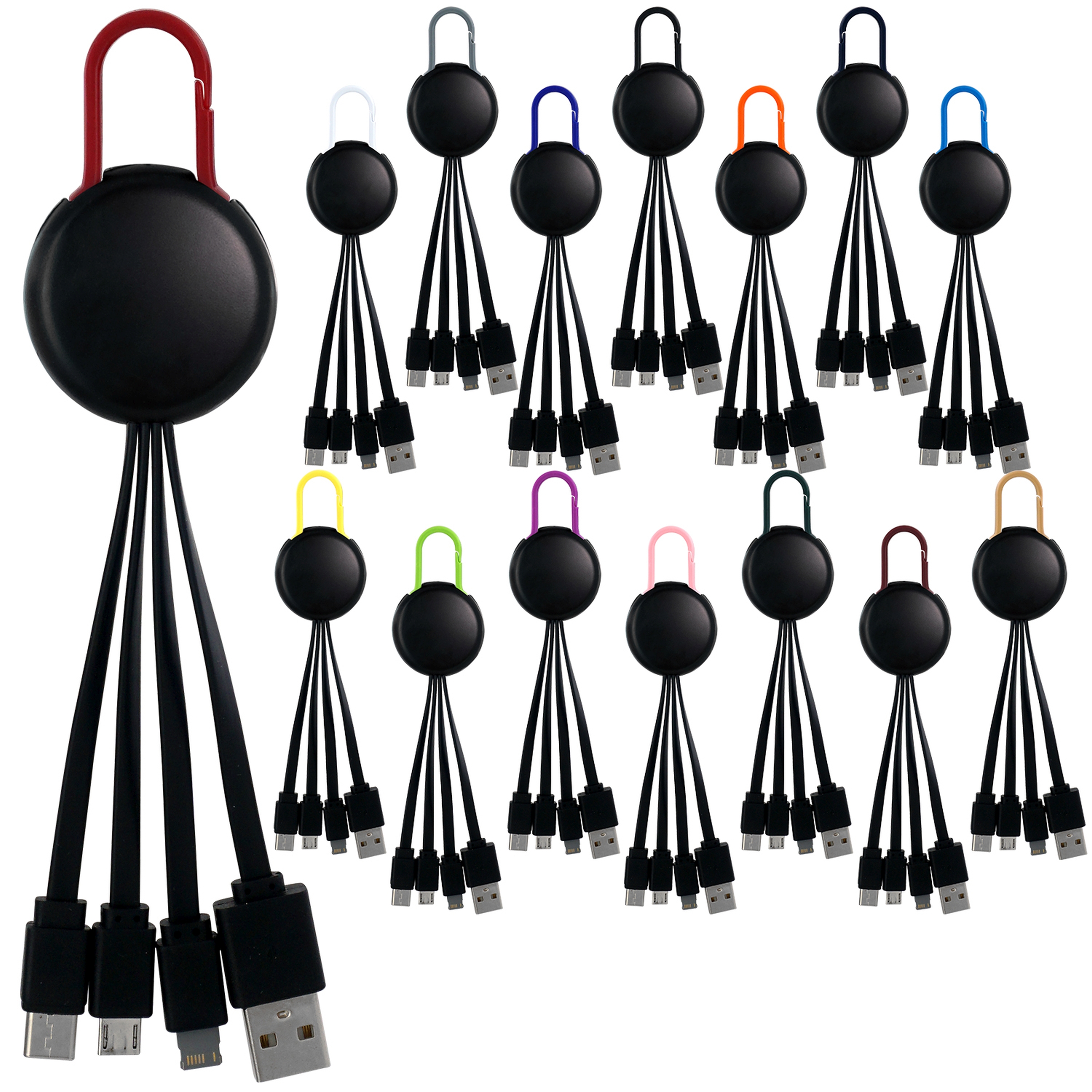 Black Colorful Clip 3" 1 Charging Cable 1