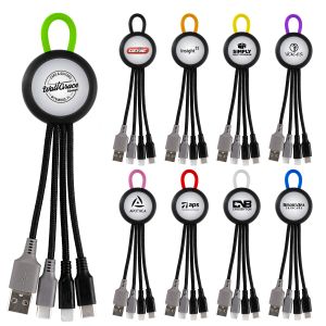 Clearview Light Up Loop 3-in-1 Duo Charging Cable 1 Clearview Light Up Loop 3-in-1 Duo Charging Cable 1