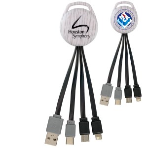 White Wood Vivid Dual Input 3-in-1 Charging Cable 1 White Wood Vivid Dual Input 3-in-1 Charging Cable 1