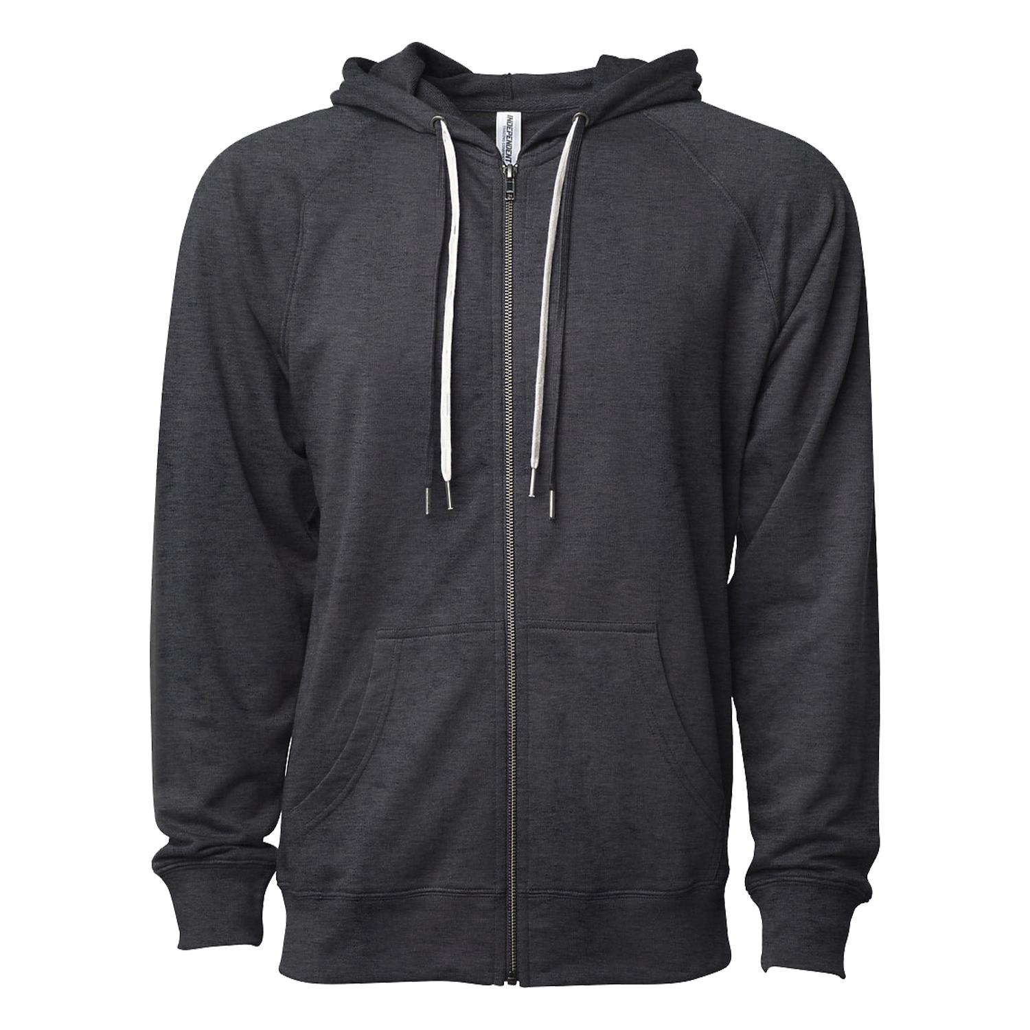 Unisex Lightweight Loopback Terry Zip Hood 1