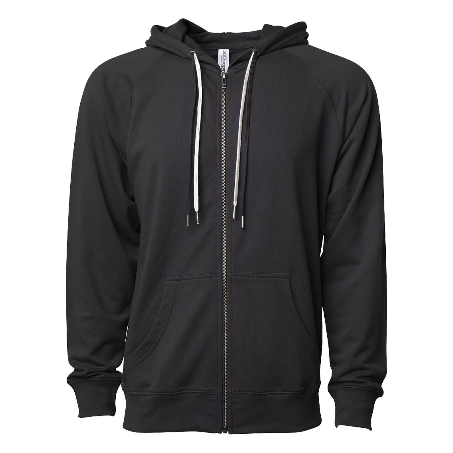 Unisex Lightweight Loopback Terry Zip Hood 1