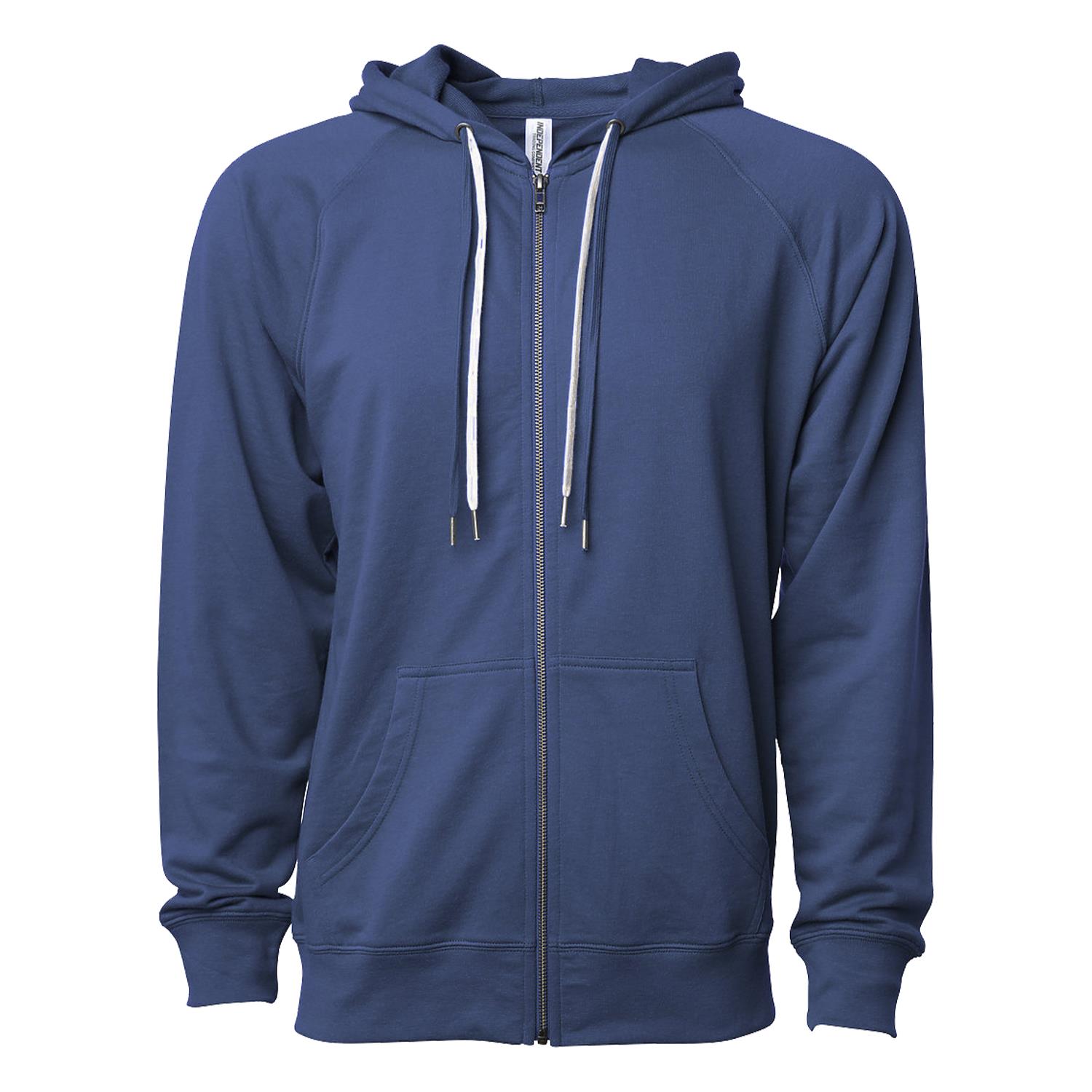 Unisex Lightweight Loopback Terry Zip Hood 1
