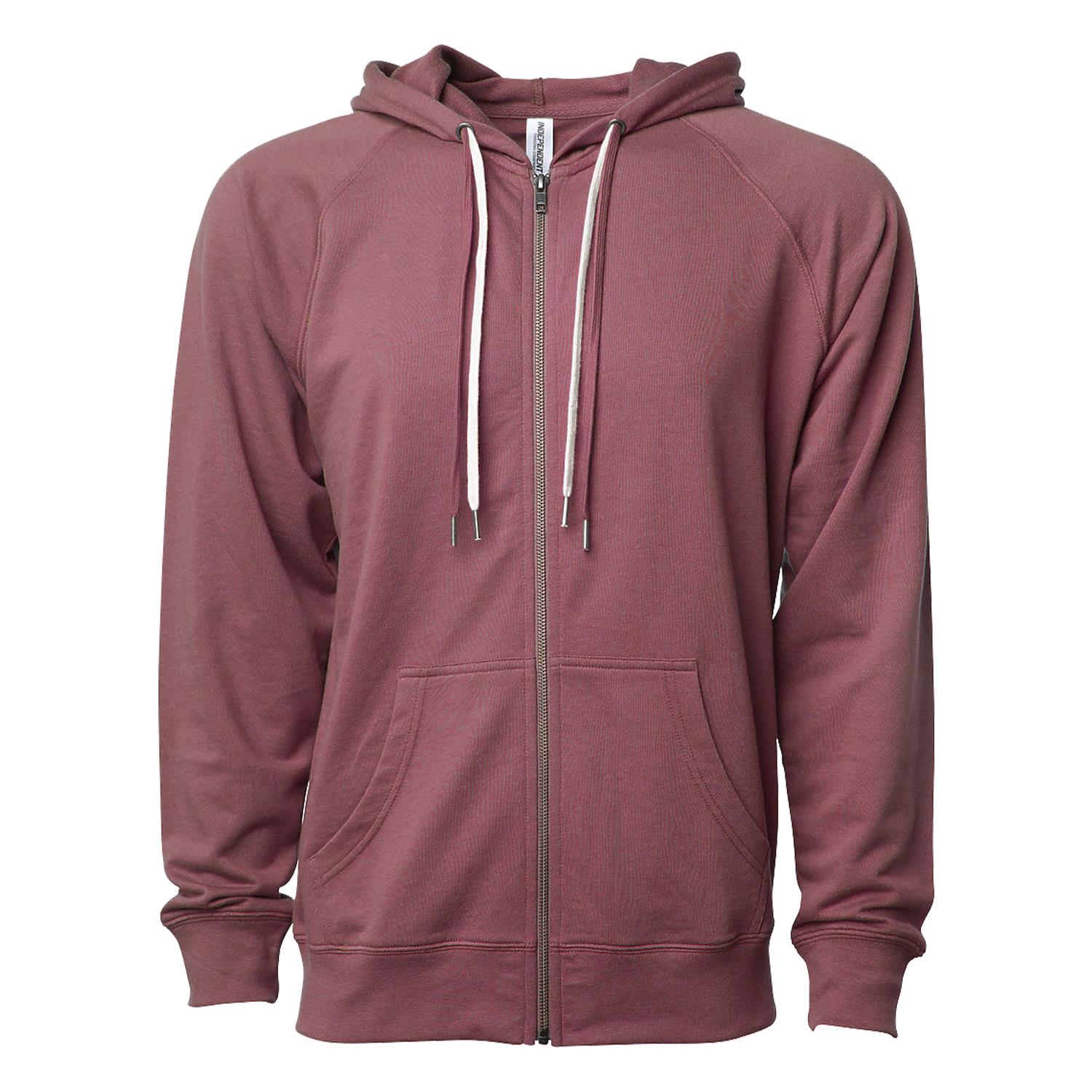 Unisex Lightweight Loopback Terry Zip Hood 1