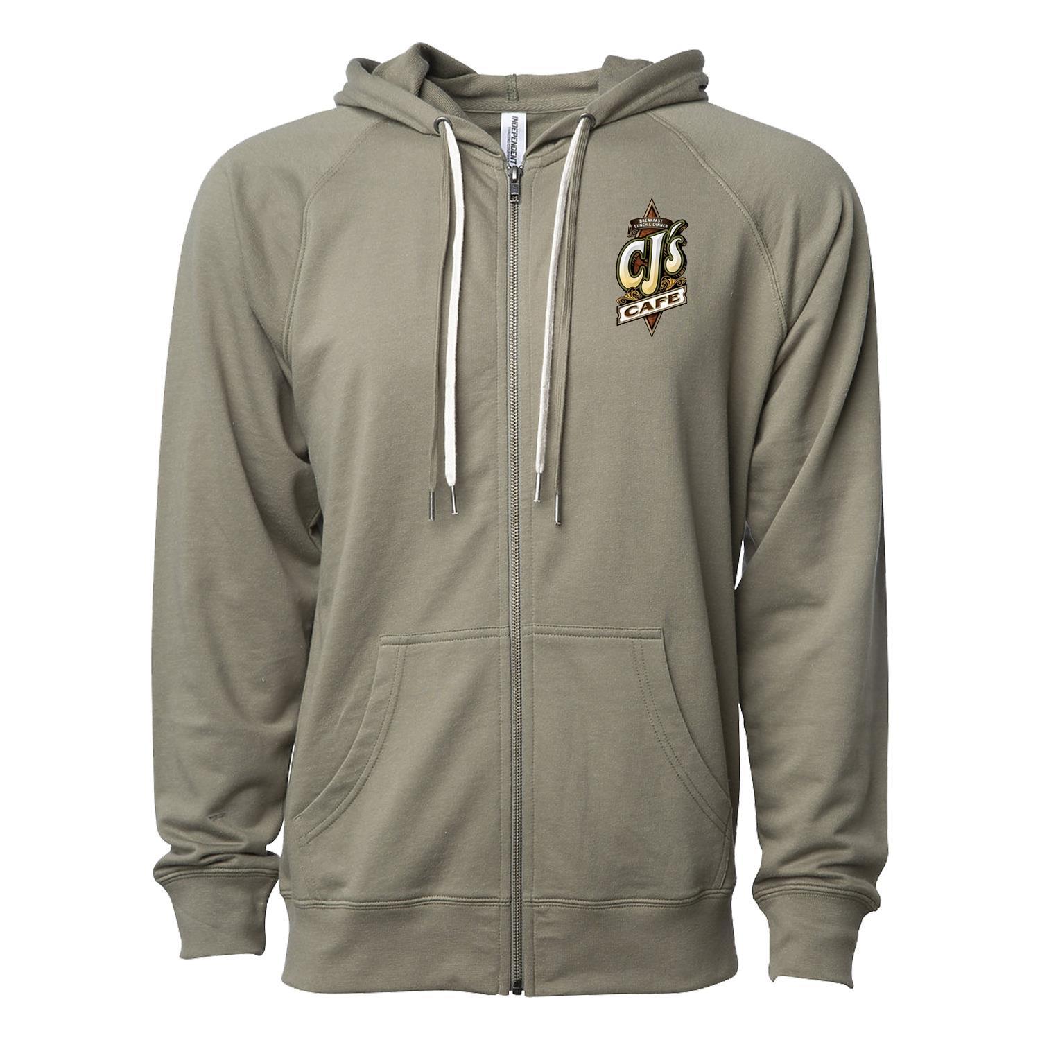 Unisex Lightweight Loopback Terry Zip Hood 1