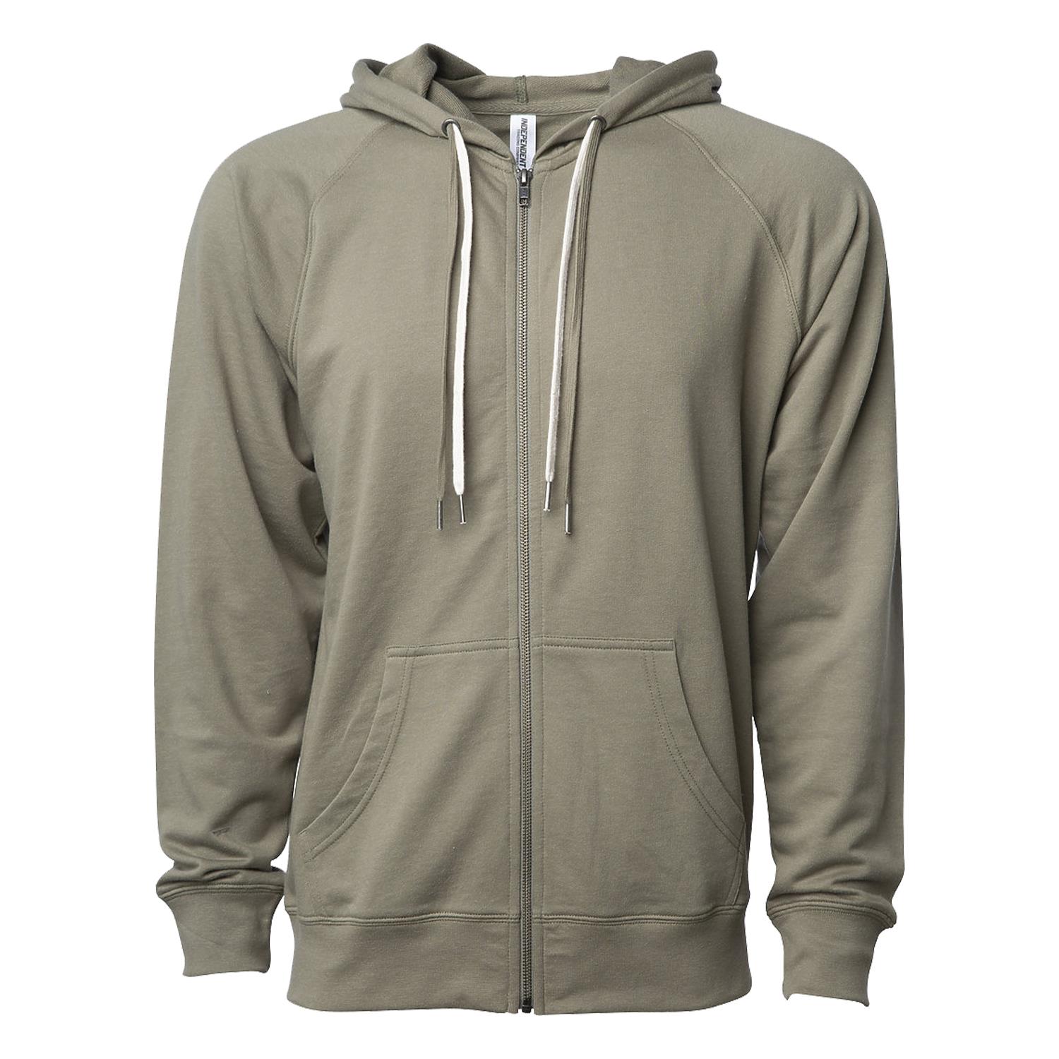 Unisex Lightweight Loopback Terry Zip Hood 1