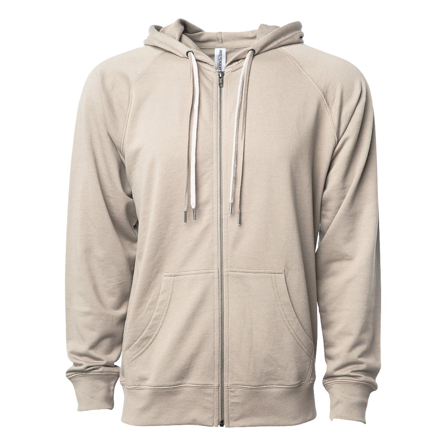 Unisex Lightweight Loopback Terry Zip Hood 1