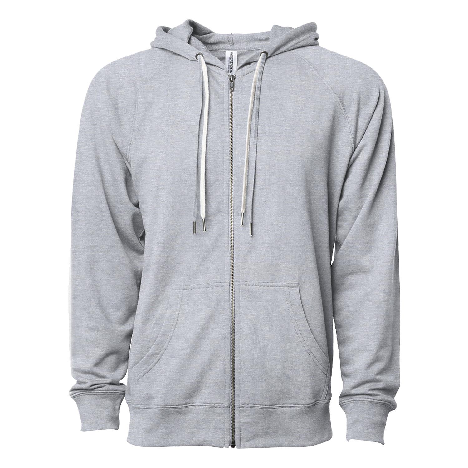 Unisex Lightweight Loopback Terry Zip Hood 1