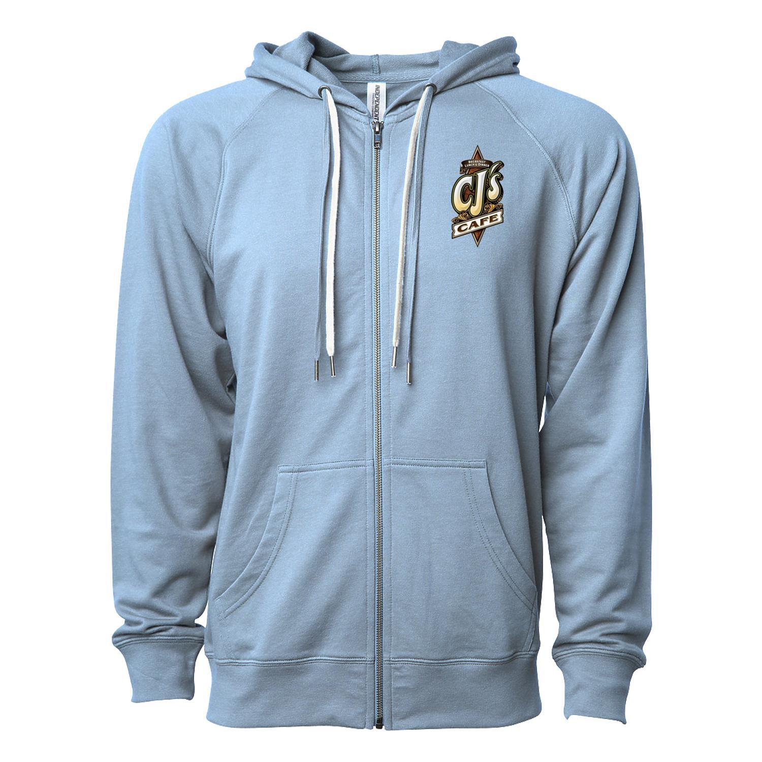Unisex Lightweight Loopback Terry Zip Hood 1