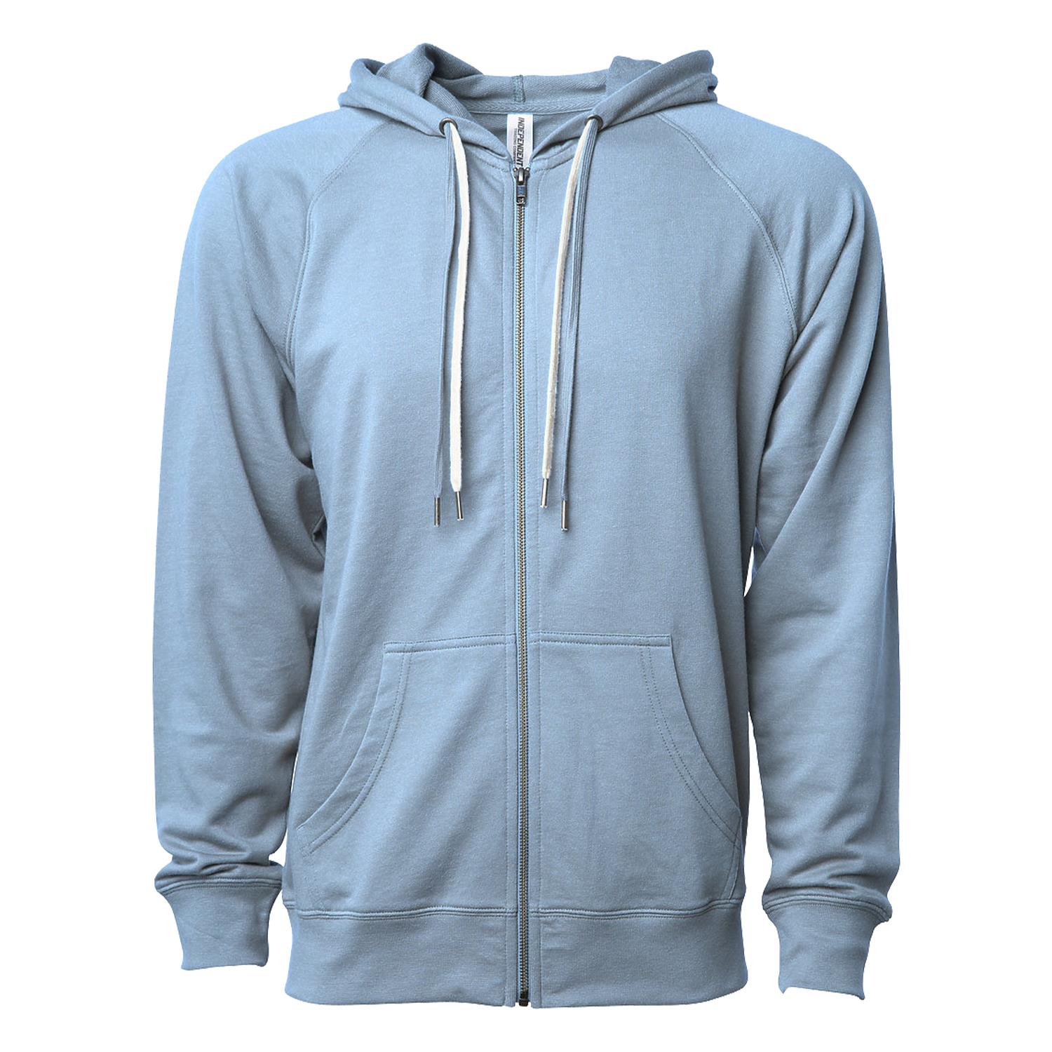Unisex Lightweight Loopback Terry Zip Hood 1