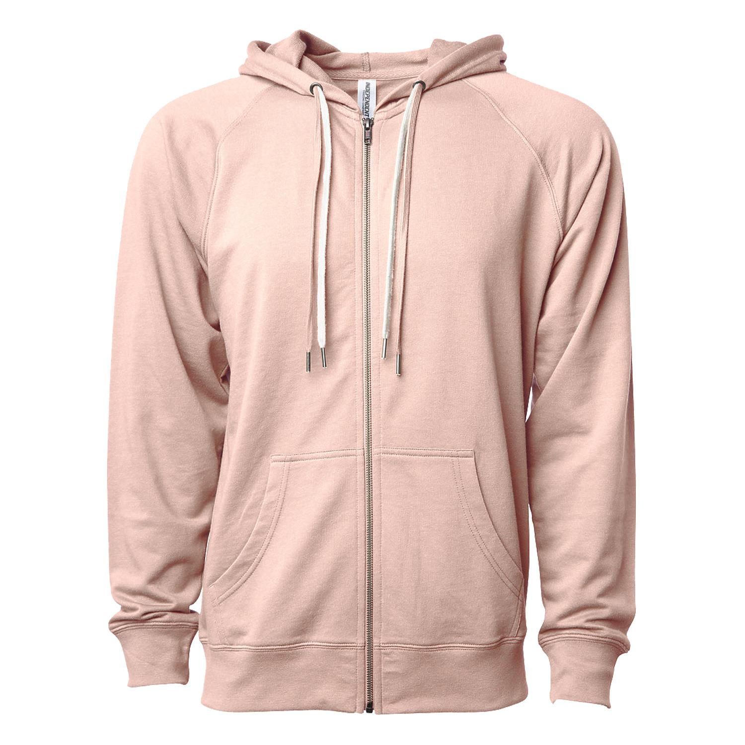 Unisex Lightweight Loopback Terry Zip Hood 1