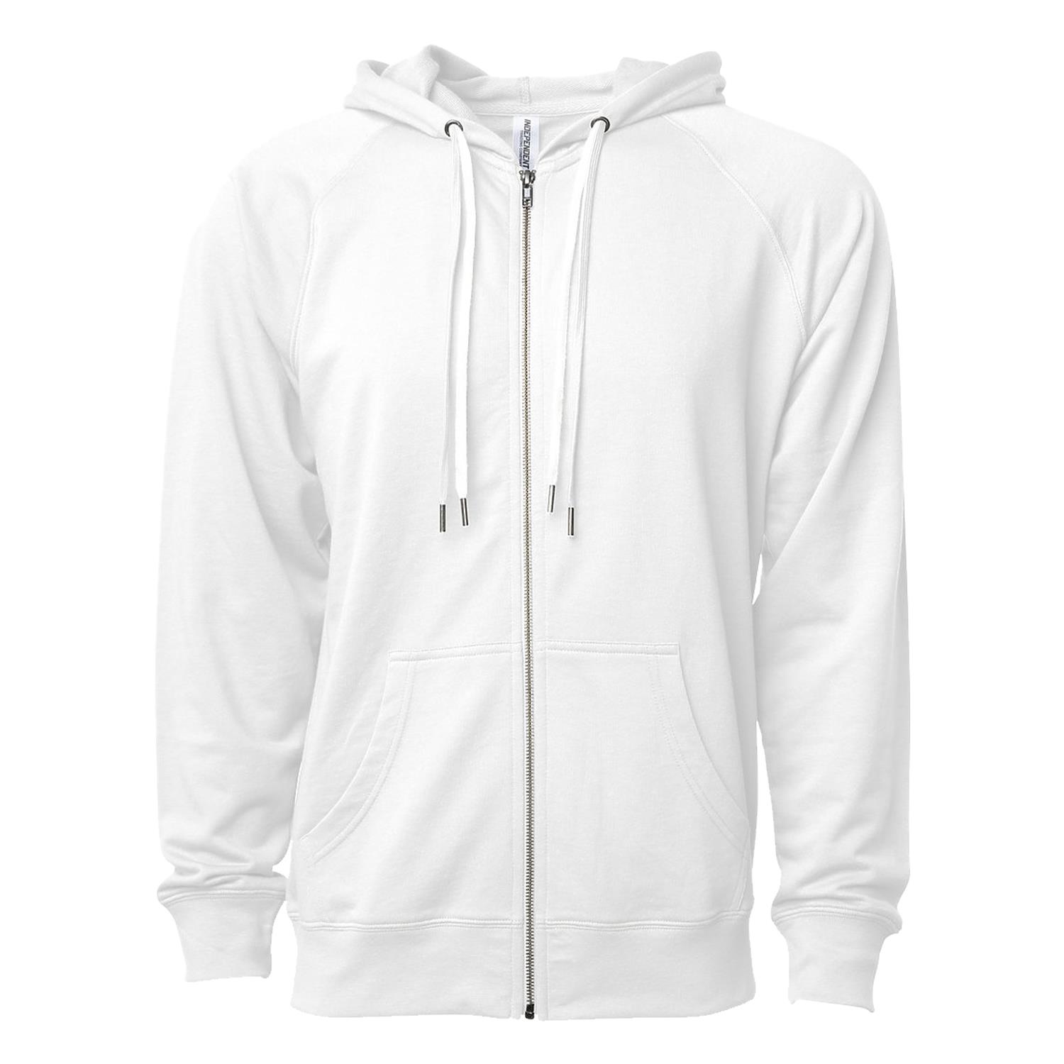 Unisex Lightweight Loopback Terry Zip Hood 1