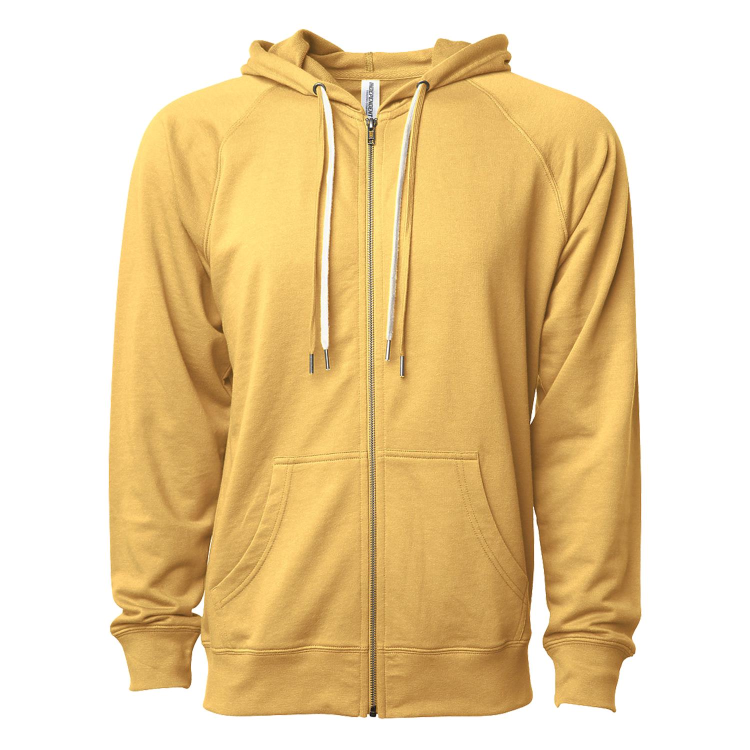 Unisex Lightweight Loopback Terry Zip Hood 1
