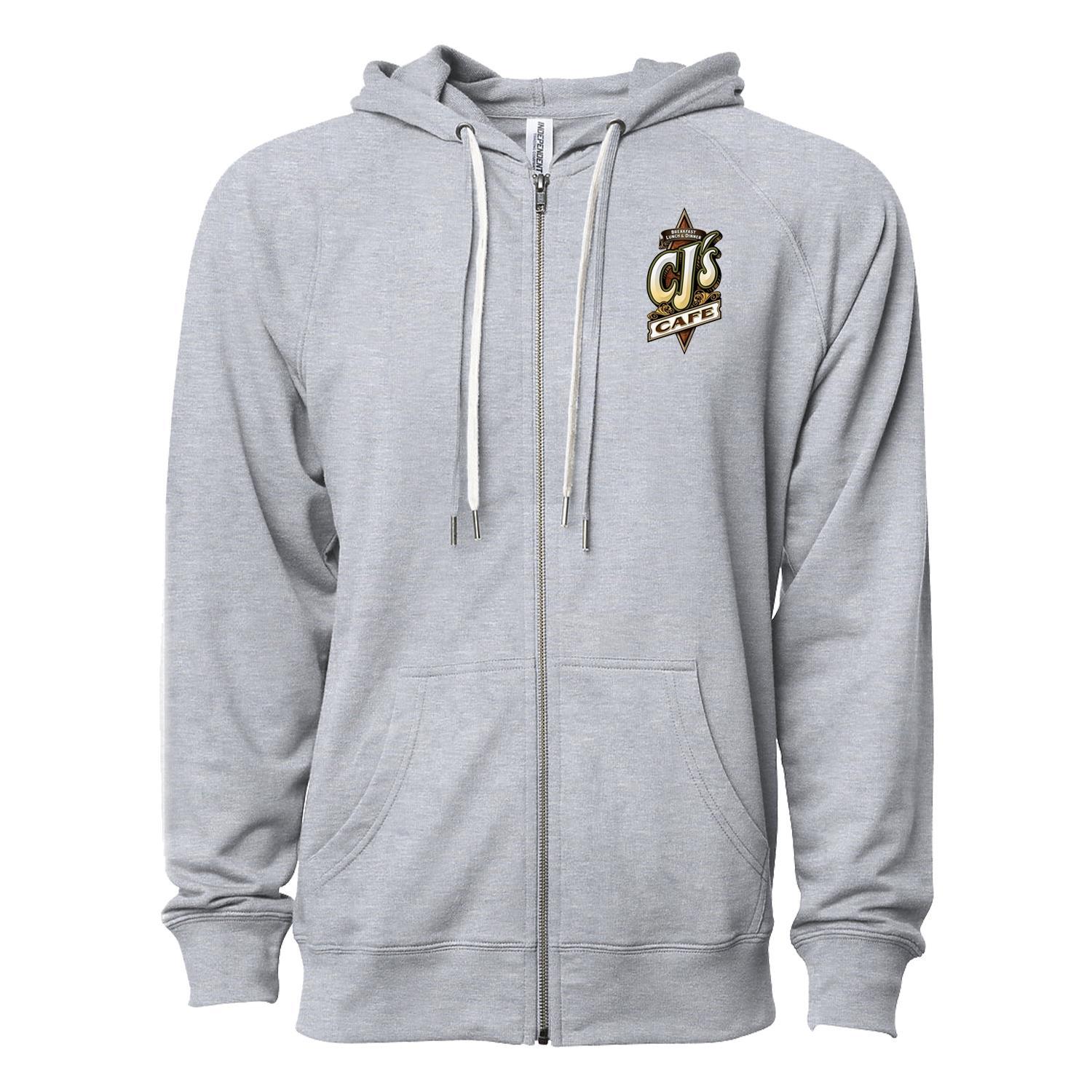 Unisex Lightweight Loopback Terry Zip Hood 1