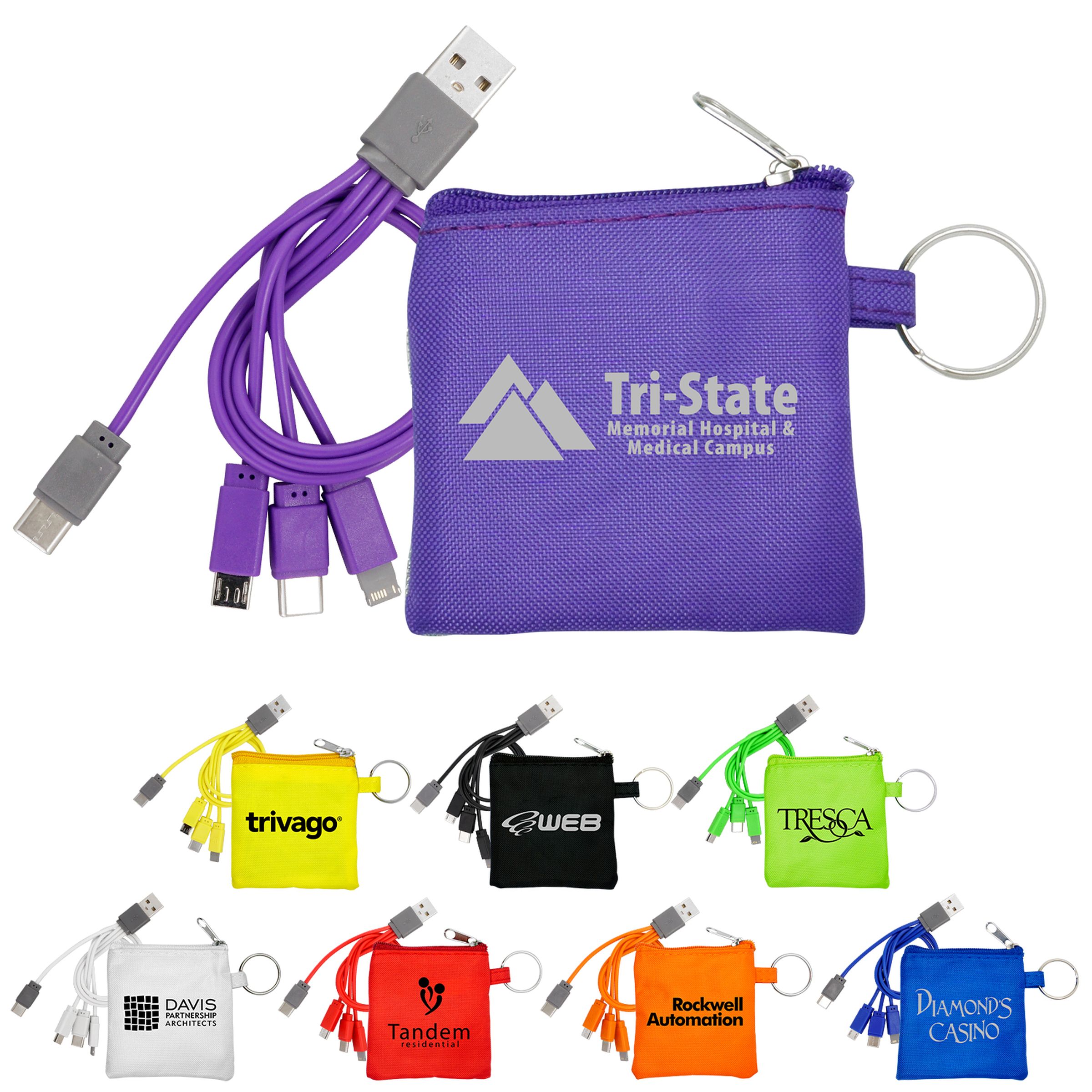 4-in-1 Colorful Pouch Cable Set 1
