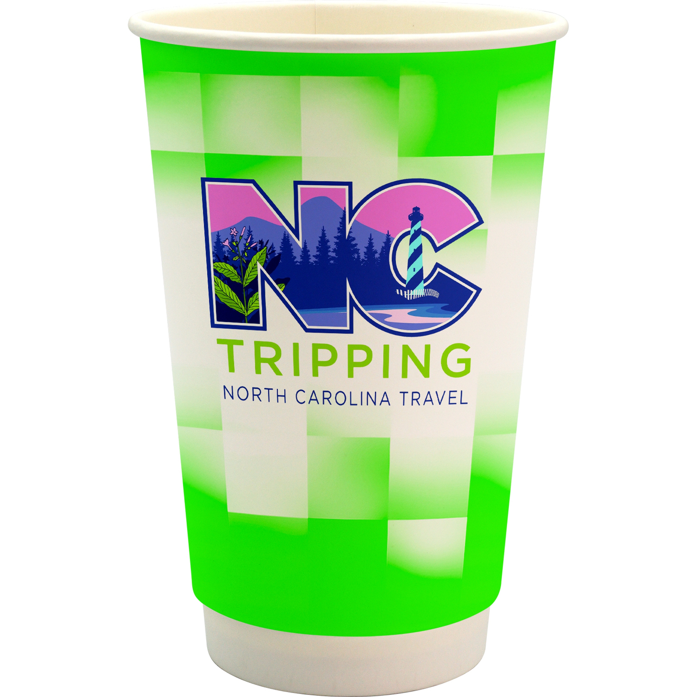 16 oz. Full Color Shaded Checkers Paper Cup 1