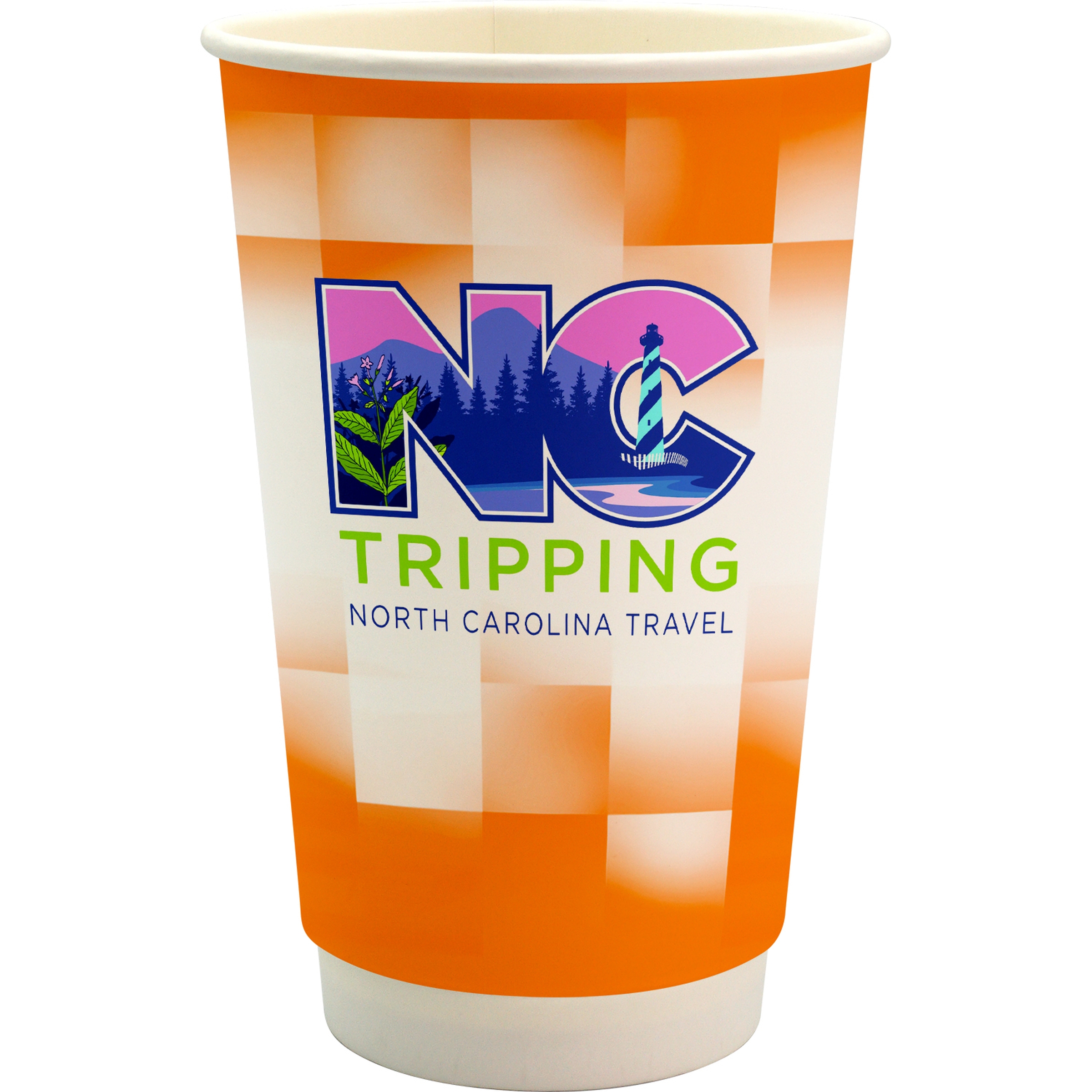 16 oz. Full Color Shaded Checkers Paper Cup 1