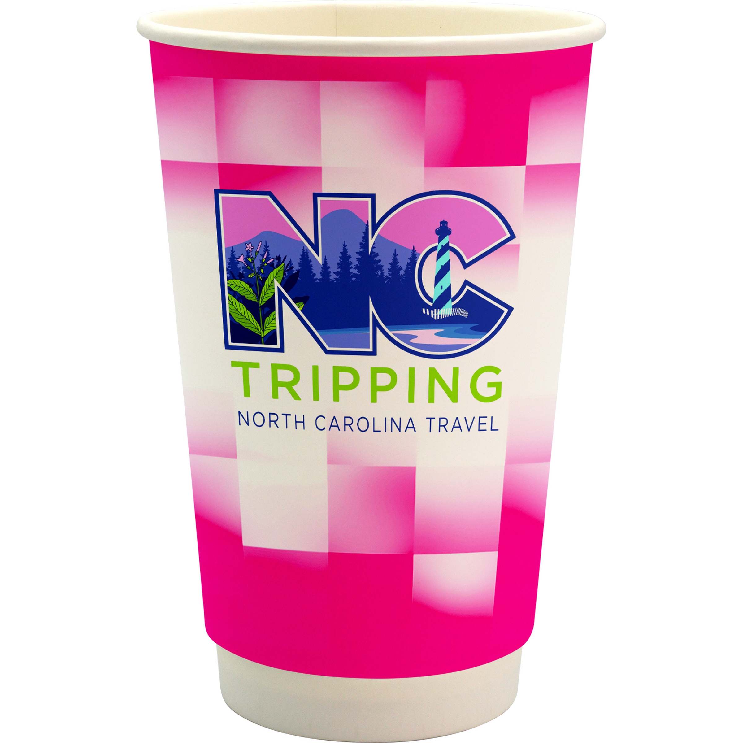16 oz. Full Color Shaded Checkers Paper Cup 1