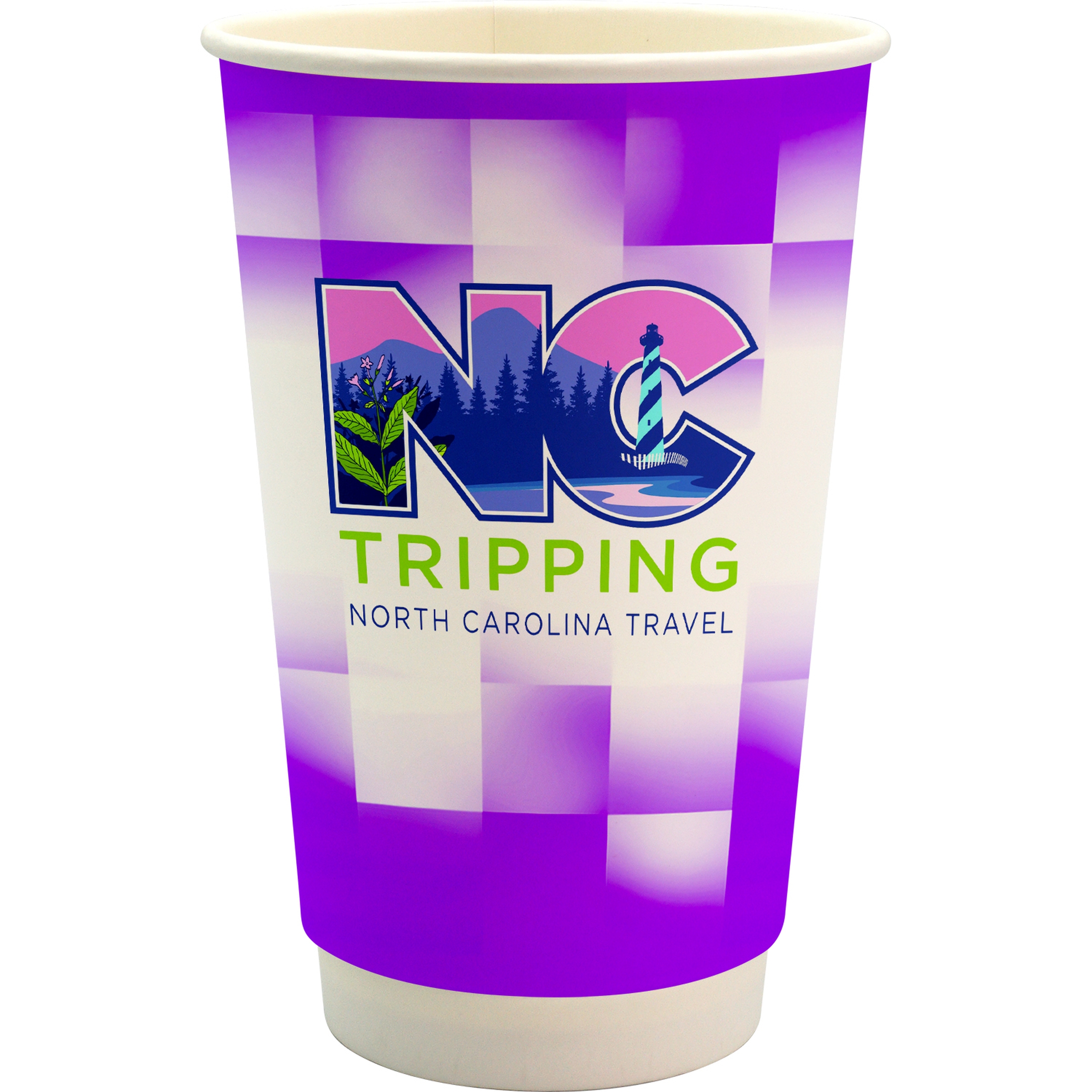 16 oz. Full Color Shaded Checkers Paper Cup 1