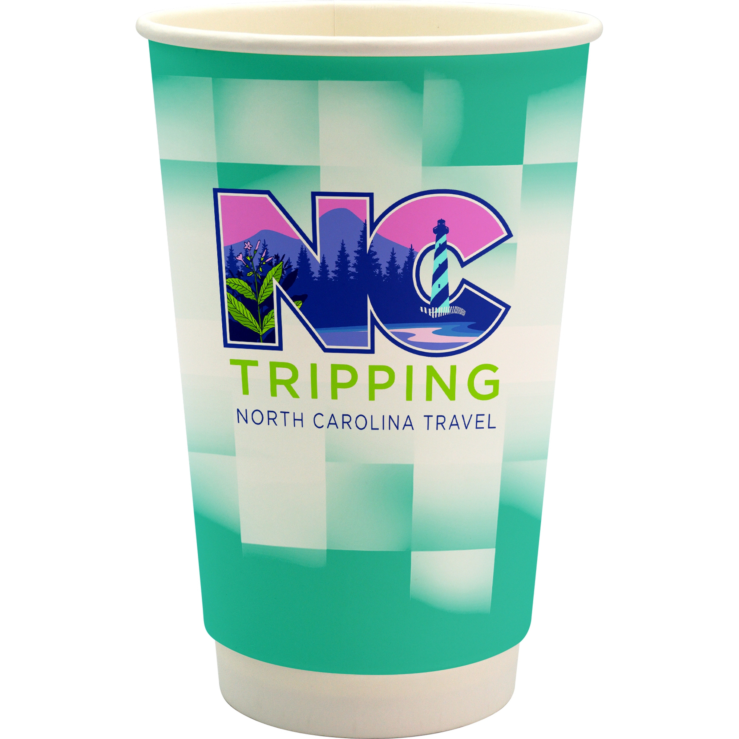 16 oz. Full Color Shaded Checkers Paper Cup 1