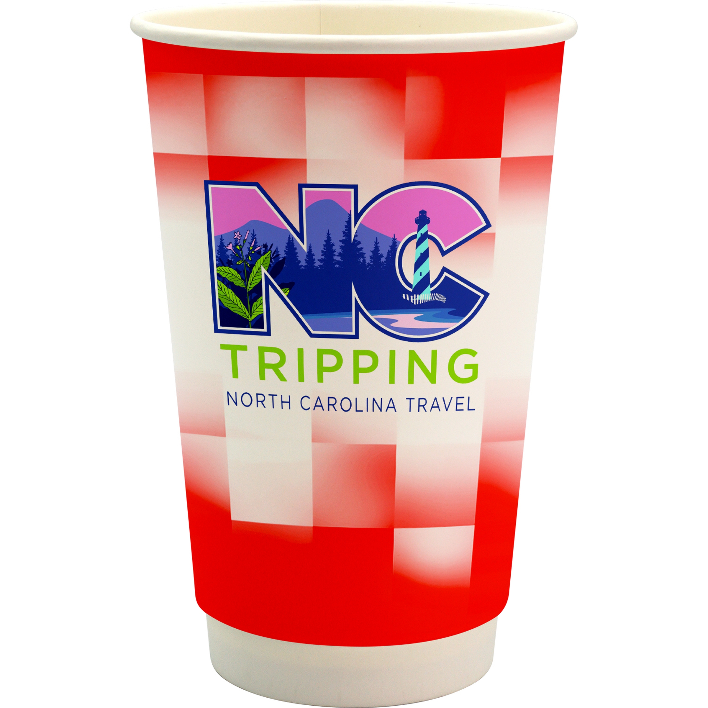 16 oz. Full Color Shaded Checkers Paper Cup 1