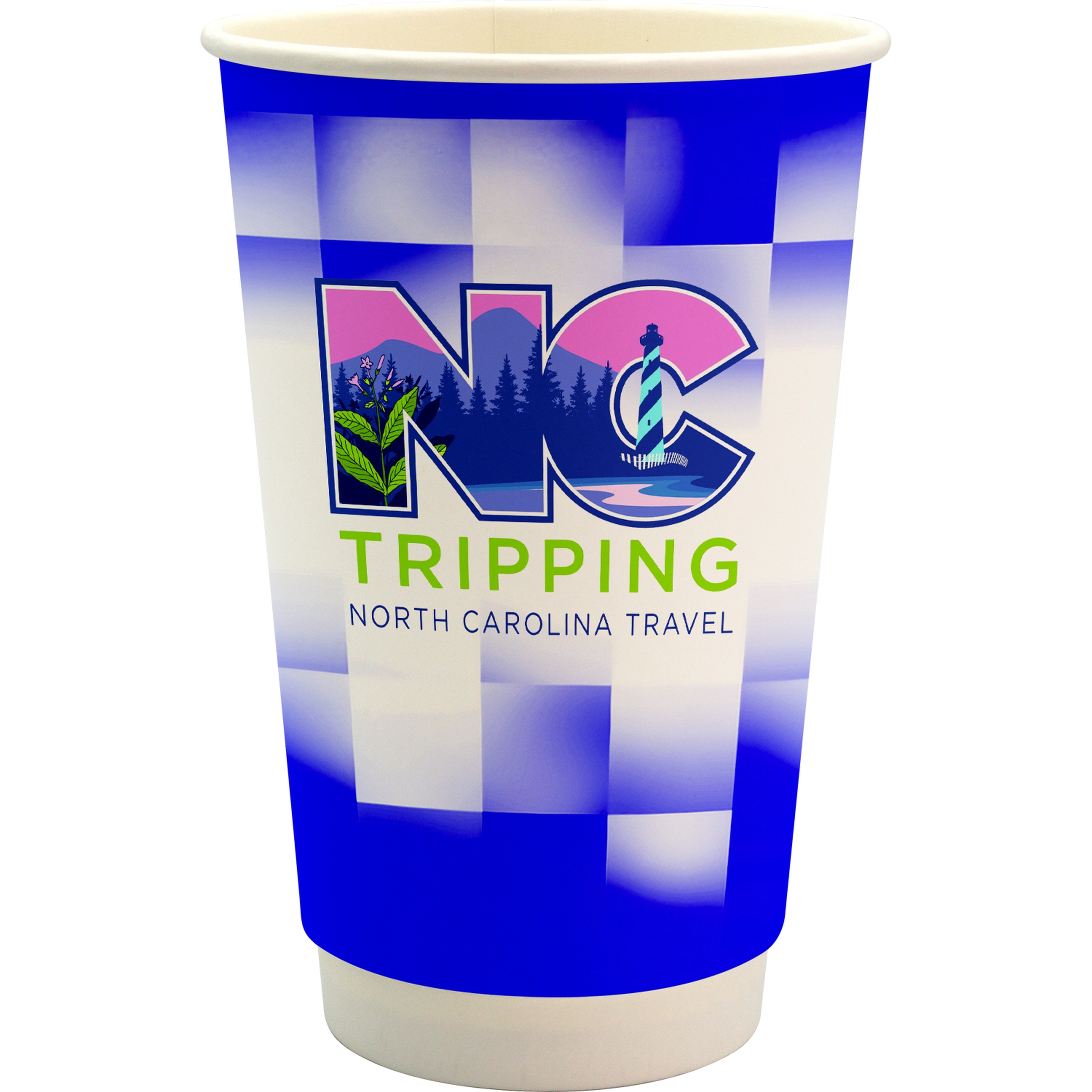 16 oz. Full Color Shaded Checkers Paper Cup 1
