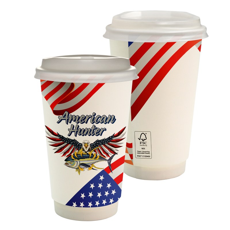 16 oz. Full Color Patriotic Paper Cup With Lid 1 16 oz. Full Color Patriotic Paper Cup With Lid 1