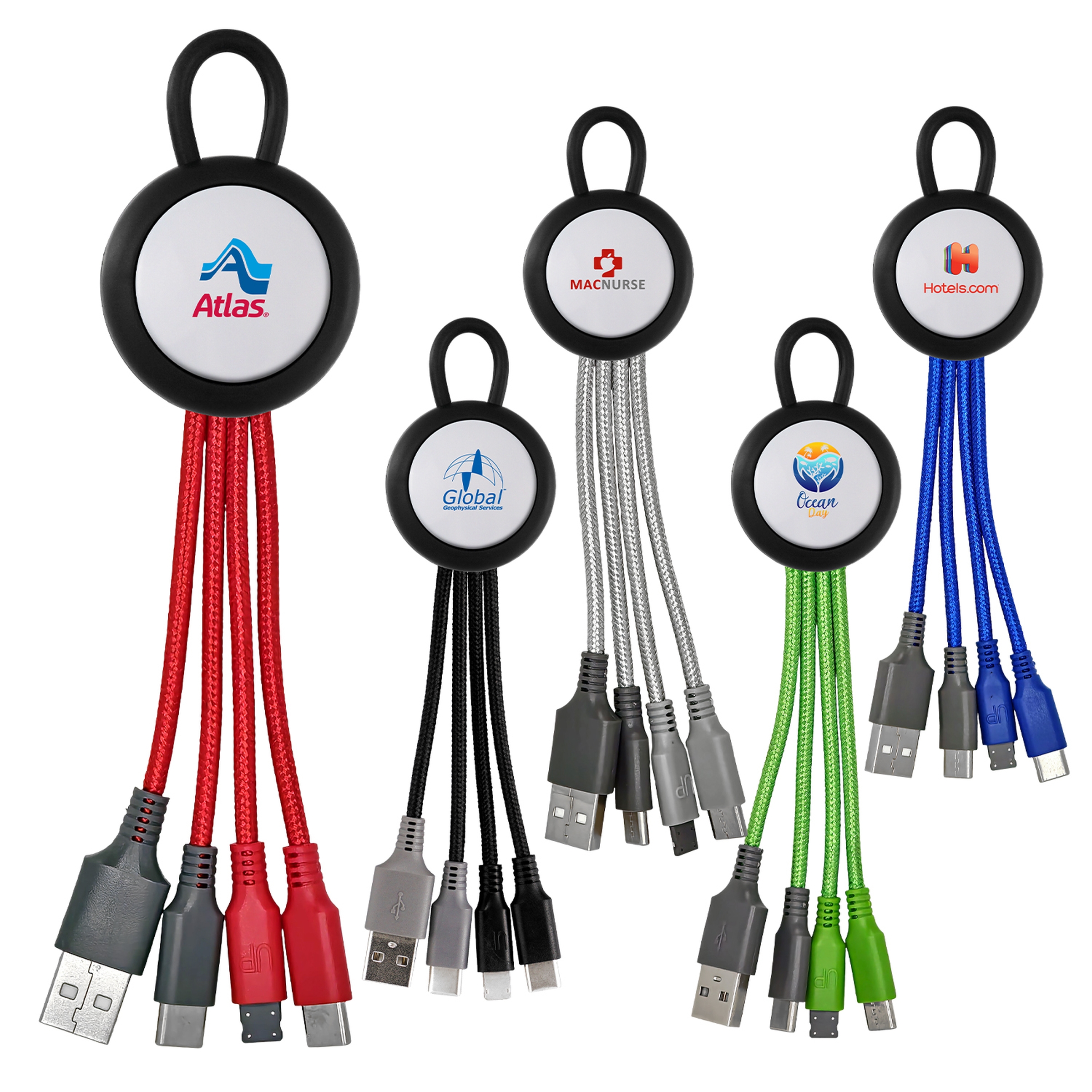 Vivid Loop Dual Input 3-in-1 Colorful Charging Cable 1