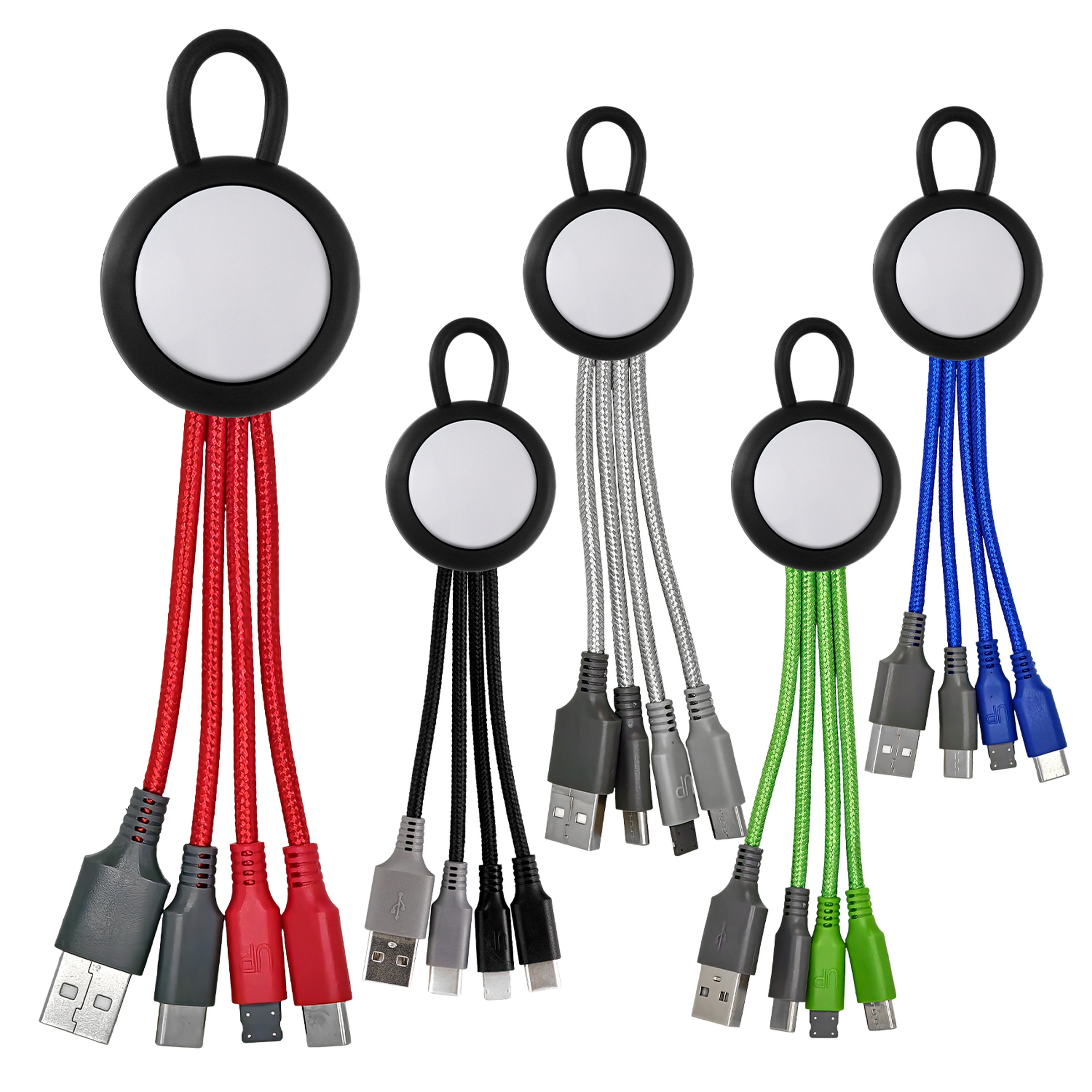 Vivid Loop Dual Input 3-in-1 Colorful Charging Cable 1
