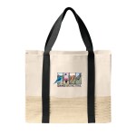 Port Authority® Straw Market Tote - Deep Black Logo Port Authority® Straw Market Tote - Deep Black Logo