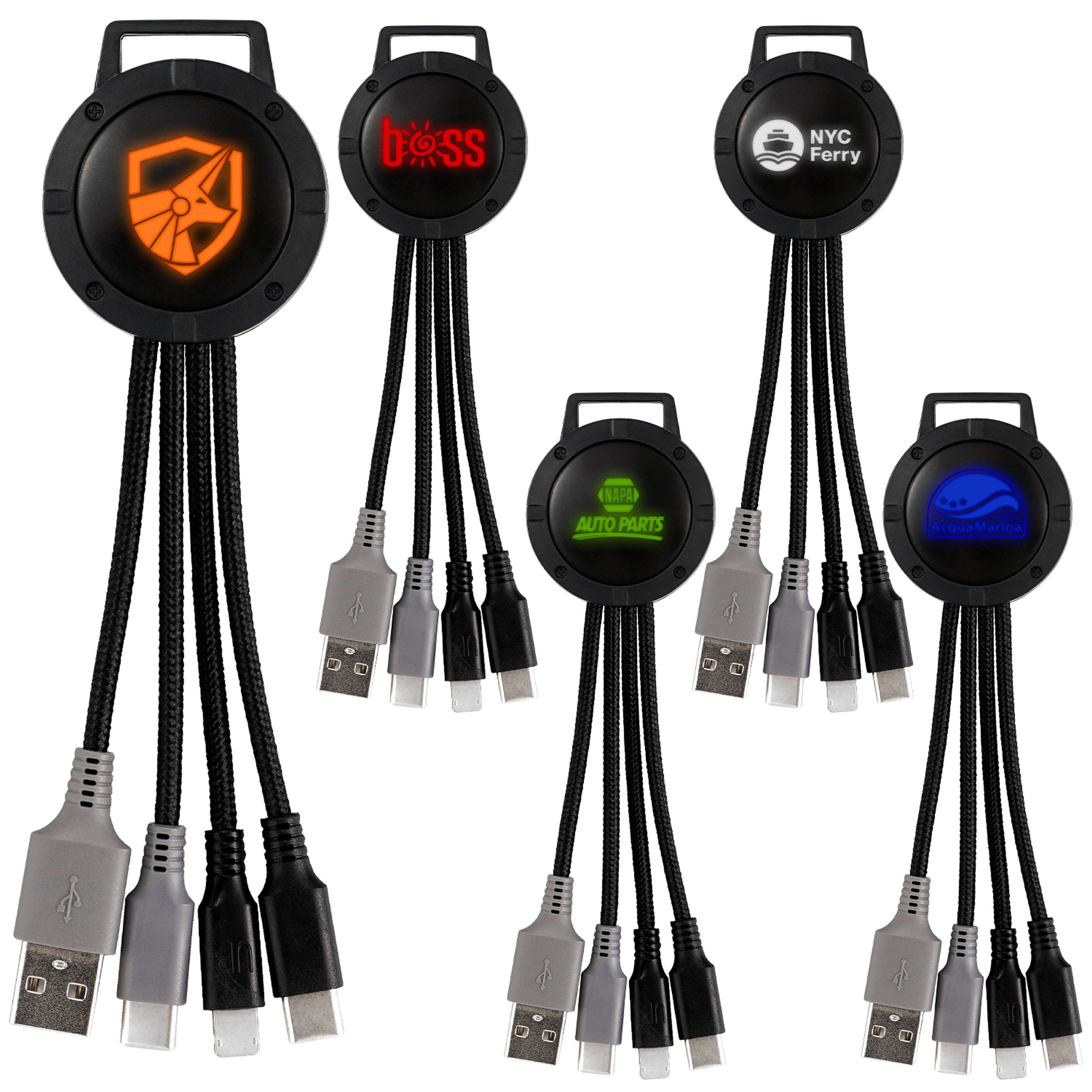 Light Up Color Two Tone 3-in-1 Duo Charging Cable 1