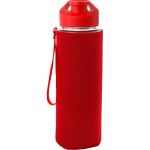 Easy Pour 22 oz Frosted Glass Sleeve Lanyard Bottle - red Easy Pour 22 oz Frosted Glass Sleeve Lanyard Bottle - red