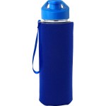 Easy Pour 22 oz Frosted Glass Sleeve Lanyard Bottle - blue Easy Pour 22 oz Frosted Glass Sleeve Lanyard Bottle - blue