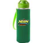 Easy Pour 22 oz Frosted Glass Sleeve Lanyard Bottle - green Easy Pour 22 oz Frosted Glass Sleeve Lanyard Bottle - green