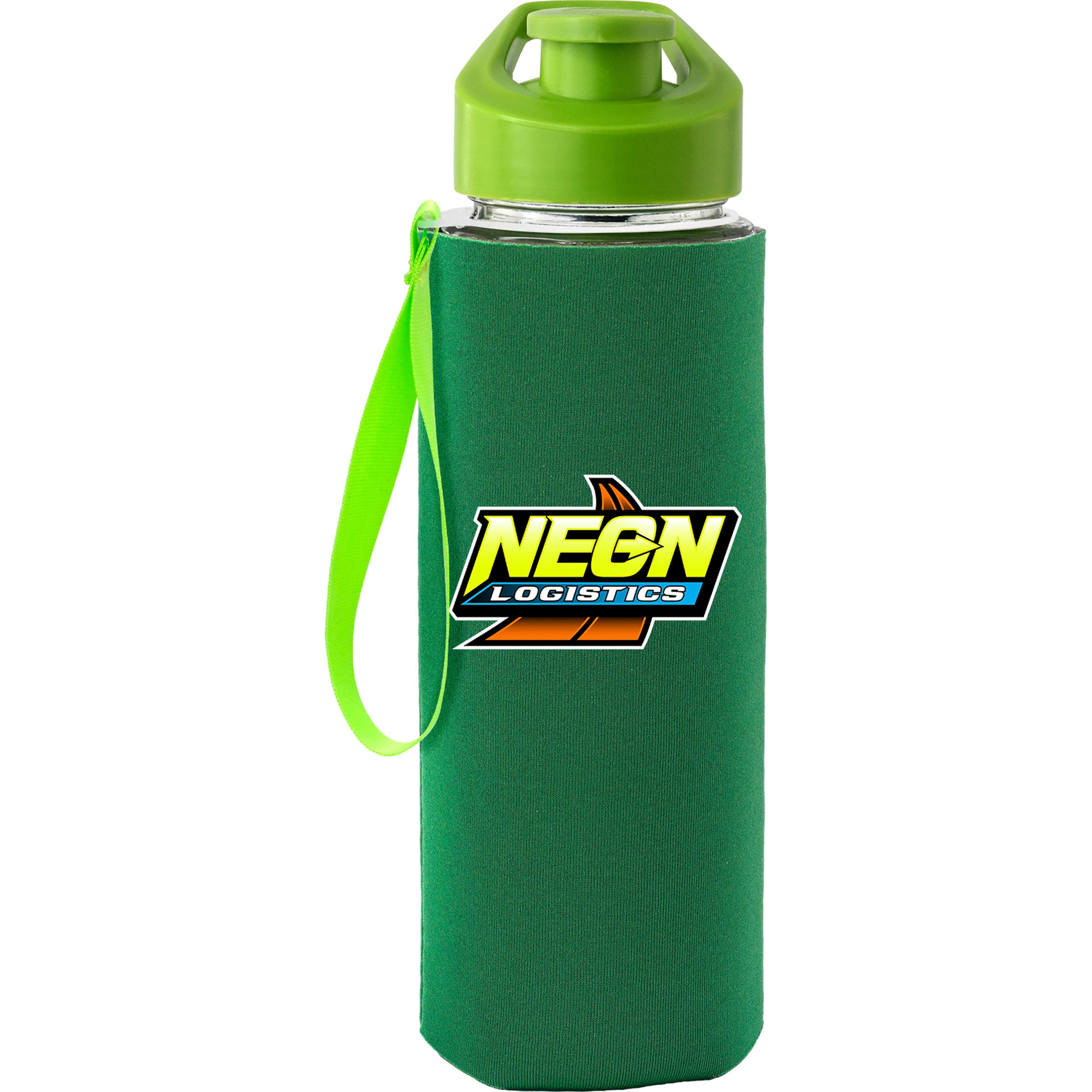 Easy Pour 22 oz Frosted Glass Sleeve Lanyard Bottle 1